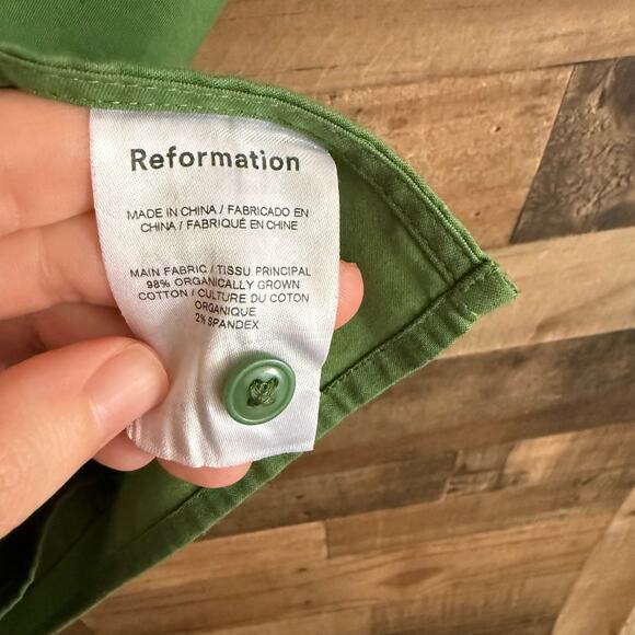 Reformation Mylie Two Piece Wrap Skirt Set Palm Green Women's Size 12 - Picture 11 of 13
